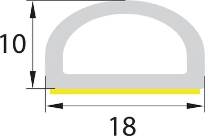 Produktbild von DP4 EPDM Moosgummi Halbrundprofil D Profil 18x10 mm selbstklebend Gummidichtung