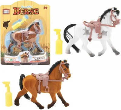 Immagine prodotto di Cavallo floccato 2 colori MIX (giocattoli, figure)