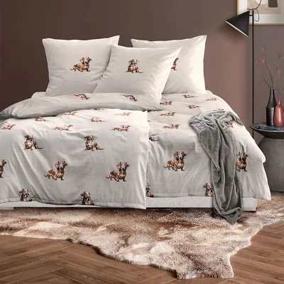 Produktbild von Irisette Flausch Baumwolle Bettwäsche Zobel 8921 natur 155x220 cm + 80x80 cm