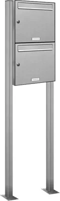 Produktbild von 2er V2A Edelstahl Standbriefkasten Anlage Freistehend