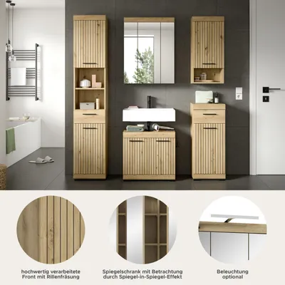 Produktbild von xonox.home Badkombination Scout Artisan Eiche Nachbildung B/H/T: 164x191x34 cm