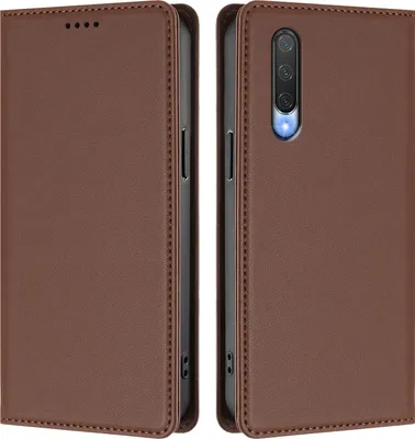Image de Etui en cuir pour Xiaomi Mi CC9e / Mi A3, étui magnétique en cuirPolyuréthaneavec support Marron
