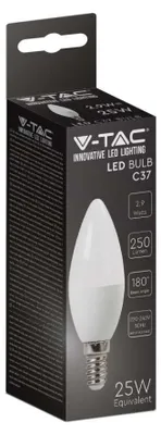 Immagine prodotto di V-TAC VT-2323 Lampadina LED candela SMD 2.9W E14 bianco caldo 3000K sku 2984