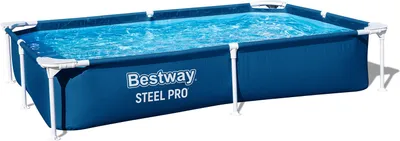 Produktbild von Bestway® Steel Pro™ Frame Pool ohne Pumpe 221 x 150 x 43 cm, dunkelblau, eckig