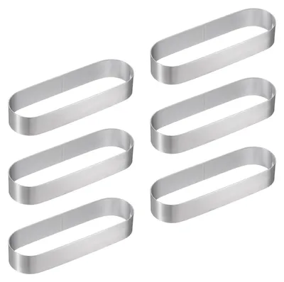 Ovale Backringe 6er-Set 11,7x4x2 cm Edelstahl antihaftbeschichtet