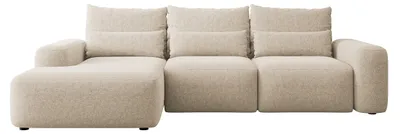 Ecksofa Schlafsofa beige 264 cm mit Bettkasten