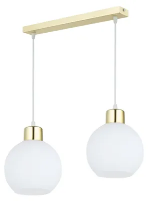 Produktbild von KAR-LIGHTING Pendelleuchte 2-flammig Gold, Metall für Esszimmer Wohnzimmer Küche – höhenverstellbar, E27-Fassungen