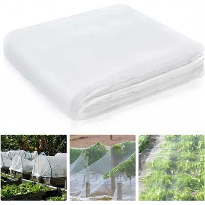 Produktbild von Insektenschutznetz 3x6 m, Gemüseschutznetz 0.8 mm Maschenweite, Wiederverwendbares Kulturschutznetz für Gemüsegarten, Obstbäume, Hochbeete, Weiß