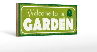 Produktbild von Holzschild Spruch 27x10cm welcome to my Garden Garten