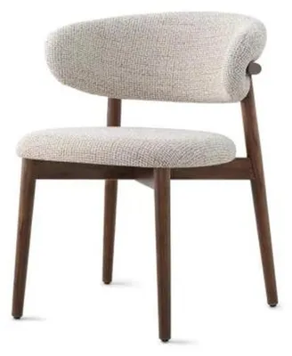 Produktbild von Esszimmerstuhl Stuhl Küchenstuhl Lehnstuhl Holz Stoff Modern Grau Stuhl