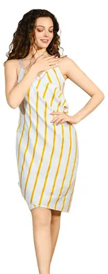 Imagen del producto de Omgoods - Juego de 2 toallas de baño portátiles - Mezcla de algodón, de secado rápido, 75x160 cm, color amarillo