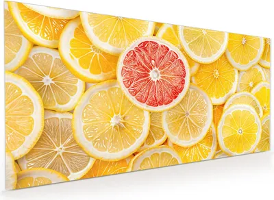 Produktbild von Küchenrückwand Spritzschutz Glas mit Motiv Zitrusfrüchte 40 x 40 cm