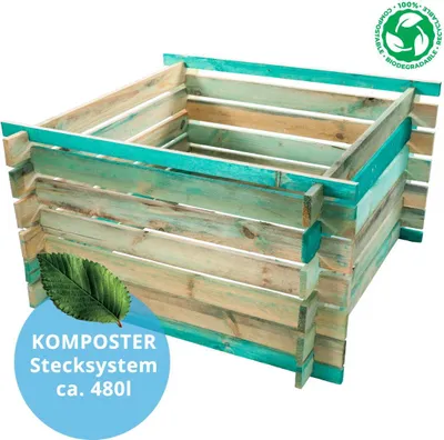 Obrázok produktu pre Kompostér drevený kompostovací kôš 100x100x70 480L kompostové silo kompost zásuvný kompostér