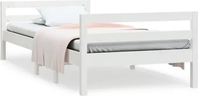 Obrázok produktu pre vidaXL Posteľ z masívu bez matraca biela 80x200 cm borovicové drevo
