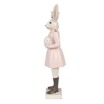 Produktbild von Clayre & Eef Figur Kaninchen 23 cm Beige Rosa Polyresin