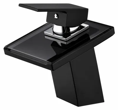Produktbild von Silla Luna Glas-Waschtischarmatur Schwarz 14,5 cm, Einhebelmischer, S-1002B