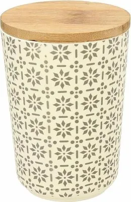 Produktbild von Vorratsdose Ecofiber, aus Fibre Bamboo mit Bambusdeckel, creme-grau, von Tognana