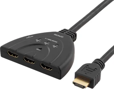 Produktbild von HDMI-Switch, 3 Eingänge auf 1 Ausgang, 4K in 60 Hz, 7.1, Schwarz