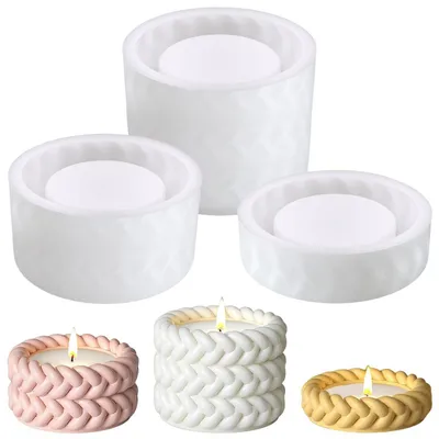 Produktbild von Gießformen Silikon 3er Set Hanfseilform Kerzen Gießen Epoxidharz 5/3,5/2cm