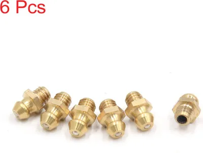 Immagine prodotto di 6 PC ottone M6 x 1mm Filetto ingrassatore diritto raccordo filettato per auto