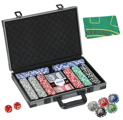 Produktbild von SPORTNOW Pokerkoffer Pokerset mit 400 Chips 11,5 Gramm 2 Kartendecks 5 Würfeln