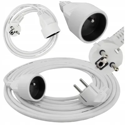 Image de Rallonge 1 prise 5m avec/sans 3x1,5mm2 BLANC