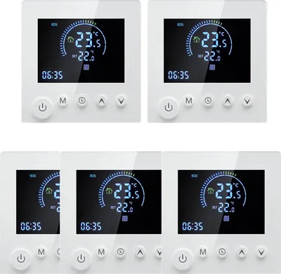 Obrázok produktu pre 5X programovateľné diaľkové ovládanie, NTC snímač, digitálny izbový termostat LCD Termostat pre 3A ohrev vody Nástenný termostat Podlahové vykurovanie pod omietku