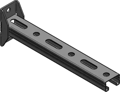 Produktbild von MEFA Konsole C-Profil 45/26 S, Platte längs gvz, Stange mit 210mm, 1 Stk.