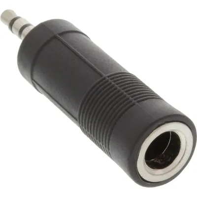 Produktbild von InLine Audio Adapter, 3,5mm Klinke Stecker Stereo an 6,3mm Klinke Buchse Stereo, 3.5mm jack male, 6.3mm F, Schwarz
