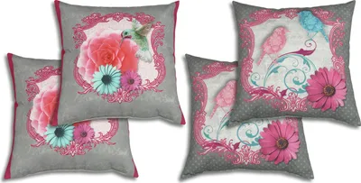 Produktbild von GO-DE Textil, Dekokissen Sitzmöbel, 4er-Set, Farbe: grau, Maße ca.: 48 cm x 48 cm