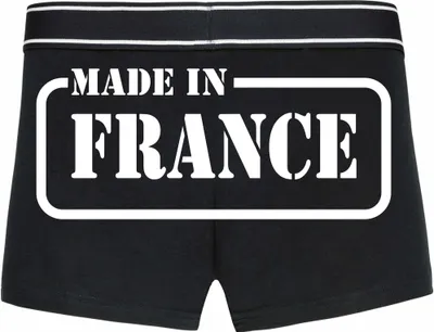 Produktbild von Boxershorts - Mann - Boxer-0050-man-black-h-L - schwarz - L - hinten -   France - lustiges Motiv - Spruch - Unterwäsche - Unterhose - Freizeit - lustig