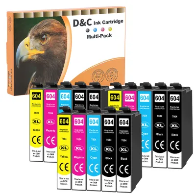 Produktbild von D&C 15x 604 XL Druckerpatronen für Epson 604XL Patronen kompatibel mit Epson Expression Home XP-2200 XP-4205 , Workforce WF-2910 WF-2935 WF-2950