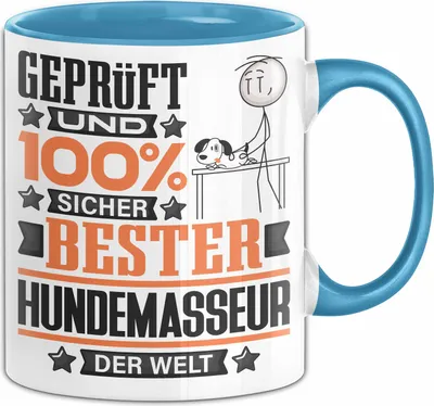 Produktbild von Hundemasseur Geschenk Lustiger Spruch für Hundemasseur Geschenkidee Bester Hundemasseur Der Welt (Blau)