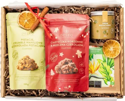 Produktbild von ORIGONUTS by DESEO - Weihnachtsschokolade - Schokolade Geschenk - Feinkost Geschenkset mit handwerklicher Schokolade - Fertiges Süßes Weihnachtsgeschenk für Frauen und Männer - Set Nr.3