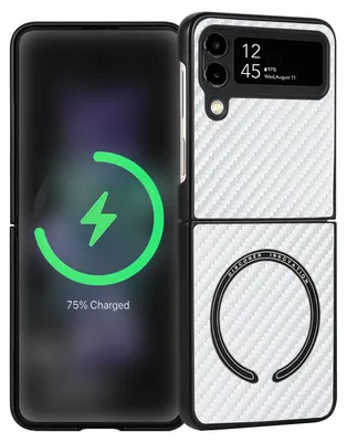 Imagen del producto de Funda de fibra de carbono magnética MagSafe para Samsung Galaxy Z Flip4 5G, nueva