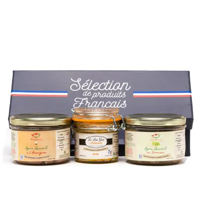 Produktbild von Enara Geschenkbox – Französisches Foie Gras Nature & Baskische Gourmet-Aufstriche Jurançon und Armagnac | Relais Gourmet Auswahl
