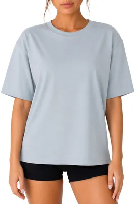 Produktbild von Reichstadt Damen Regular Fit T-Shirt Shoulder Drop 25RSW071 Light Blue S