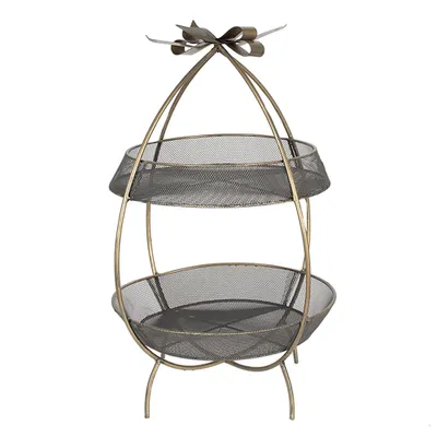 Immagine prodotto di Etagere a 2 strati Clayre & Eef Ø 34x51 cm Ferro color oro