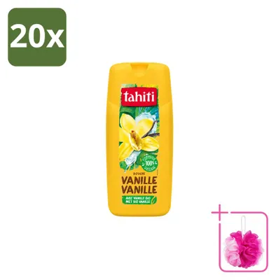 Immagine prodotto di 20 flaconi di bagnoschiuma Tahiti al profumo di vaniglia - 300 ml - confezione risparmio - 20 pezzi