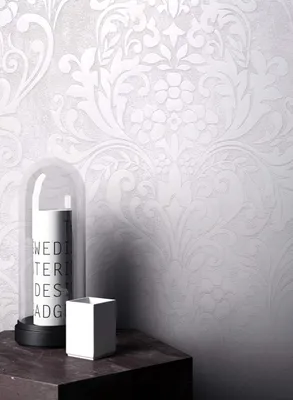 Produktbild von NEWROOM Tapete Gaspar Weiß Vliestapete - Barock Glänzend Ornament Germany