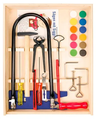 Immagine prodotto di Set di seghetti Pebaro 429S in una scatola di legno con scatola di colori