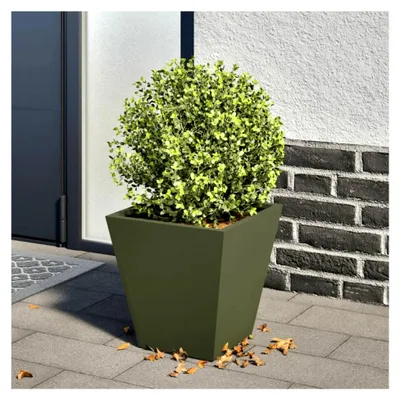 Produktbild von Pflanzkübel Hochbeet aus Metall für Garten und Terrasse in Olivgrün 30x30x30 cm