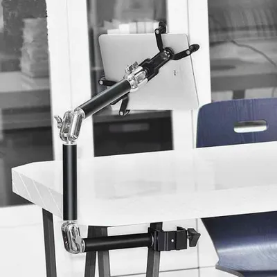 Produktbild von SYSTEM-S Universal Schwanenhals Tisch Halterung Halter 3-Gelenkiger Haltearm für Tablet Pc's eBook Reader in Schwarz