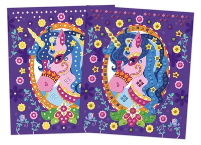 Produktbild von Janod Bastelset Ponys und Einhörner Mosaikkarten
