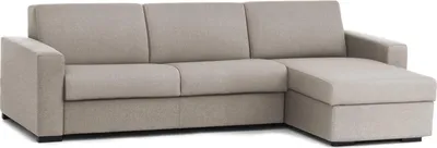 Produktbild von Schlafsofa Dabakar, Ecksofa, 100% Italy, Sofa mit Drehöffnung, mit Wendebehälter Halbinsel, mit Standard-Armlehnen, Cm 280x95h90, Turteltaube