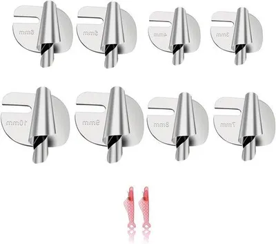 Produktbild von Zollmaß-Set 8 Stück - 3/4/5/6/7/8/9/10 mm - Nähmaschinenausstattung - Silber - Nadelzwinge - Nähprojekte