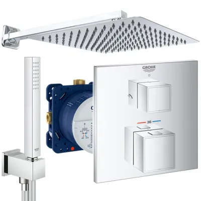 Produktbild von Grohe und Jowi Unterputz Duschsystem, mit Grohtherm Cube Thermostat, 300x300mm Kopfbrause