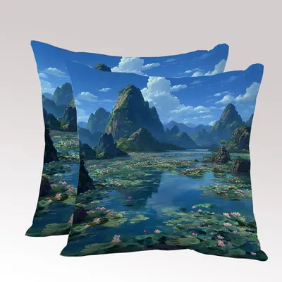 Produktbild von Set aus 2 weichen Kissenbezügen, 45 x 45 cm, mit unsichtbarem Reißverschluss