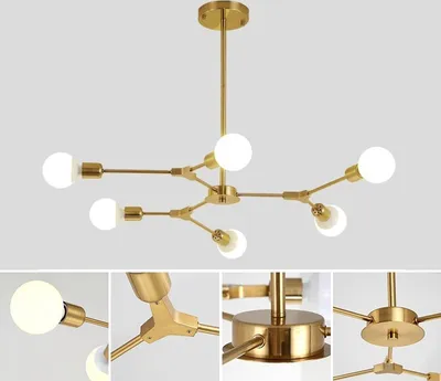 Produktbild von Deckenleuchte 6 Köpfe/9 Köpfe Deckenlampe für 10-30m² Wohnzimmer,Keine Glühbirne,E27