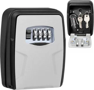Produktbild von Famanu Schlüsselbox mit 4-stelligem Zahlenschloss, wasserdicht und rostbeständig, wandmontierbar